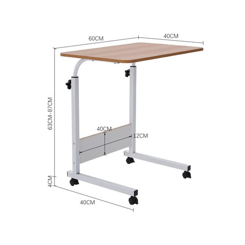 Portable Rolling Adjustable Tray Table Dinner Laptop Desk for Sofa Bed Lounge - Picture 26 of 34