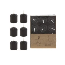 Mega Candles - Unscented 10 Hours Votive Candles - Black, Set of 12 CGA068-BK