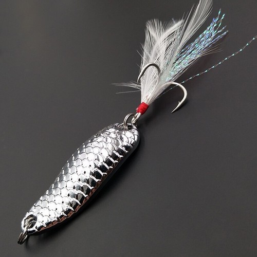 10PCS Metal Spoon Fishing Lures Scale Pattern Stream Freshwater Bass Pike Trout - Picture 8 of 8