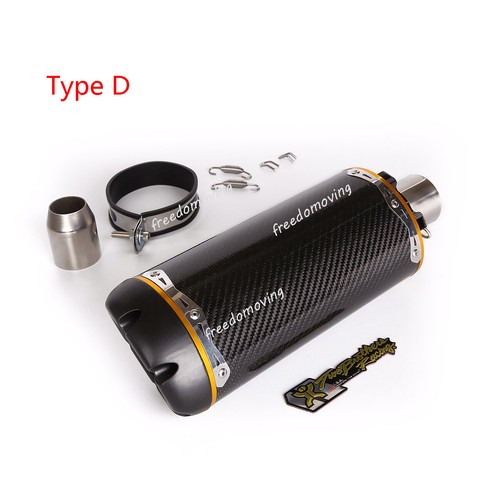 Tubo trasero silenciador escape moto 38-51 mm fibra carbono puntas universales deslizables - Imagen 4 de 11