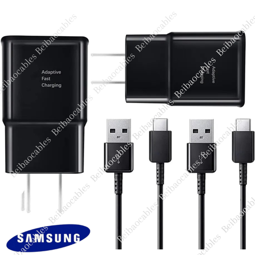 2 Pack For Samsung Galaxy A51 A14 A13 5G A03S A12 15W Fast Charger & USB-C Cable - Picture 1 of 13