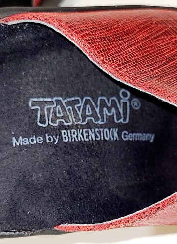 Birkenstock Tatami Slide Sandals Red Snake Texture Comfort Shoes Wms 9N US 40EU - Picture 14 of 22