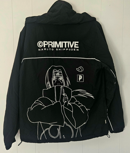 Primitive x Naruto Shippuden Windbreaker Mens Medium Black Anime Itachi Uchiha