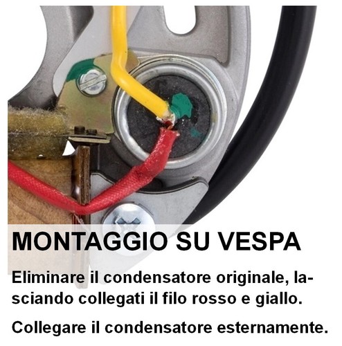 Condensatore Esterno puntine Piaggio Vespa 50 125 Ciao Bravo Si Lambretta epoca - Foto 4 di 9