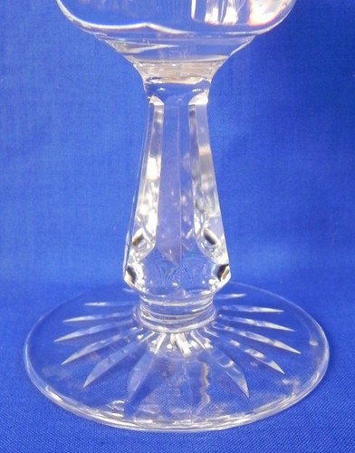3 Waterford Crystal "Rosslare" Claret Wine Glasses 6", Vertical Diamond Cuts - Picture 5 of 6