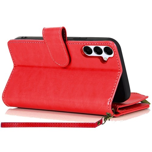 Pour Galaxy A26 5G Étui Faux Cuir Portefeuille Carte ID Fermeture Éclair Porte Monnaie Housse - Photo 13 sur 18