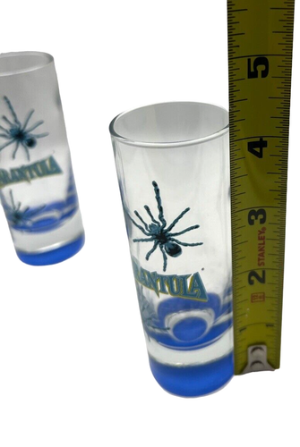 Tarantula Spider Azul Tequila Shooter Shot Glass Barware Man Cave Pair Of 2 Blue - Picture 10 of 11