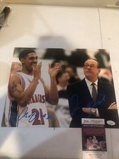 SYRACUSE ORANGE- JIM BOEHEIM LAWRENCE MOTEN SIGNED AUTOGRAPH 11x14 PHOTO JSA COA SYRACUSE ORANGE- JIM BOEHEIM LAWRENCE MOTEN SIGNED AUTOGRAPH 11x14 PHOTO JSA COA
