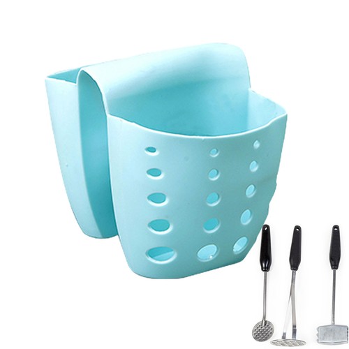 Estante organizador de esponja de almacenamiento organizador de cocina estilo silla de montar doble fregadero - Imagen 10 de 16