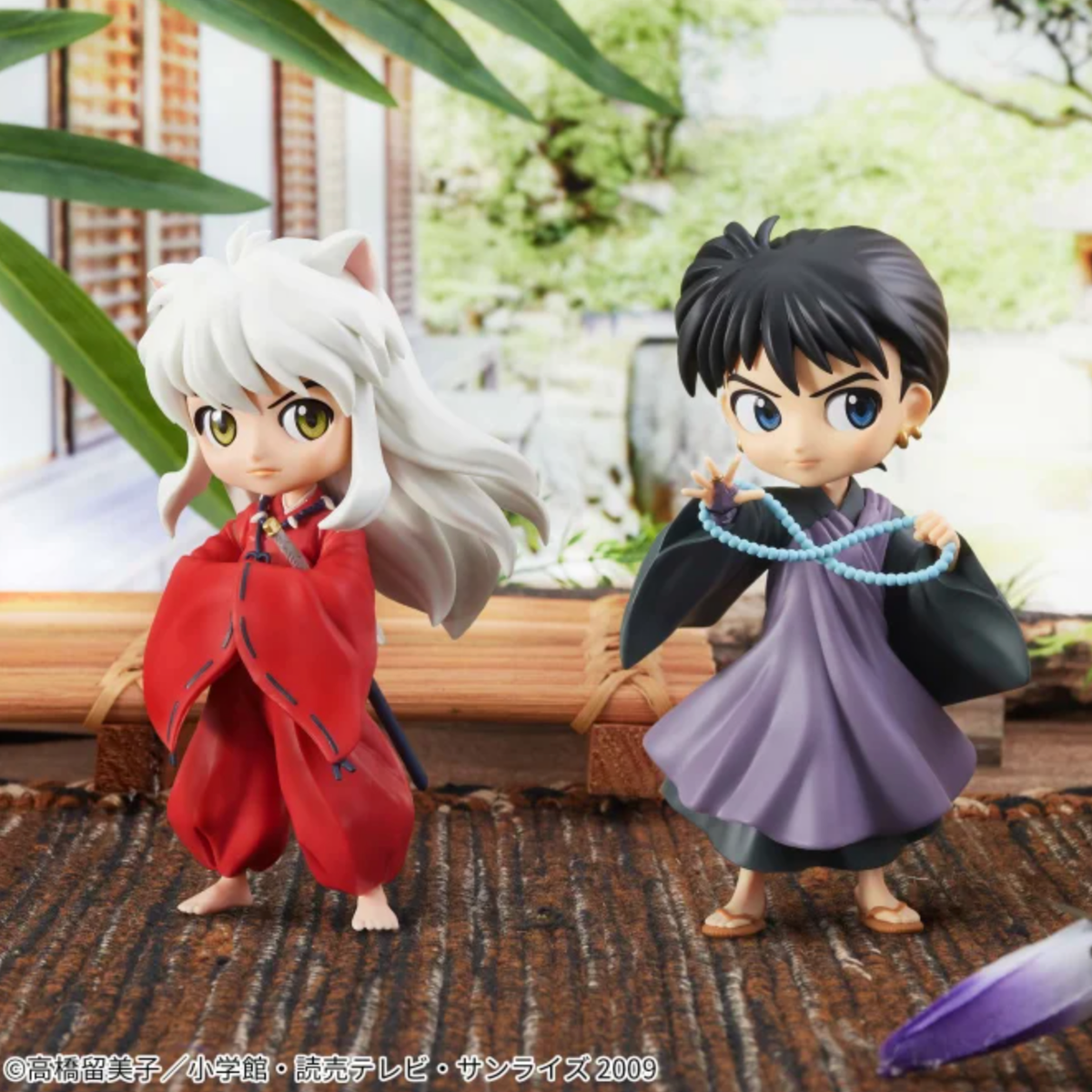 Bandai Inu Yasha Q posket Inuyasha Miroku Set Toy Figure 14cm