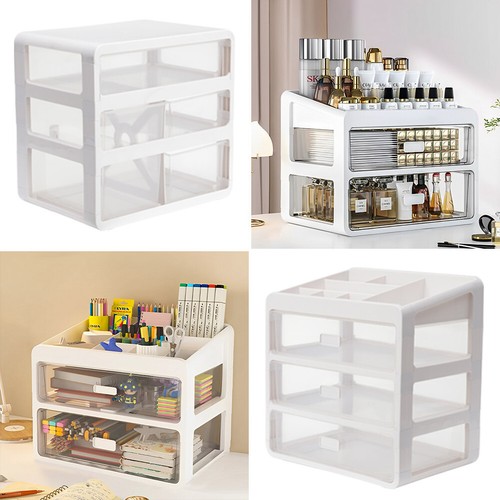 Makeup Organiser Drawers Cosmetic Skincare Storage Box Desktop Stationery Holder - Picture 4 of 23