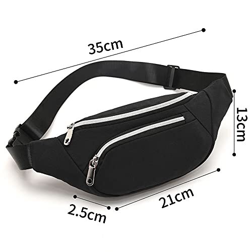 Waist Pack Bag for Men&Women - Fanny Pack for Workout Traveling (301)Black - Picture 3 of 6