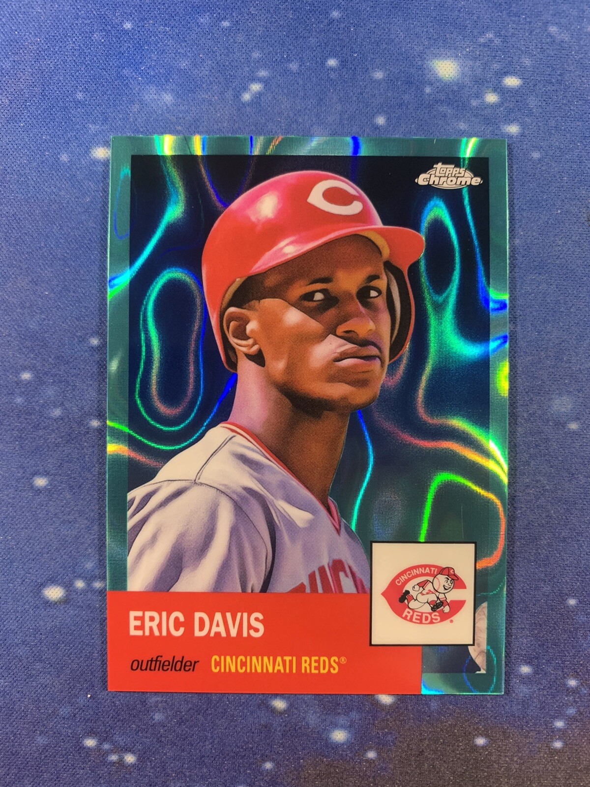 2022 Topps Chrome Platinum Anniversary #248 Eric Davis Aqua Lava Refractor /299