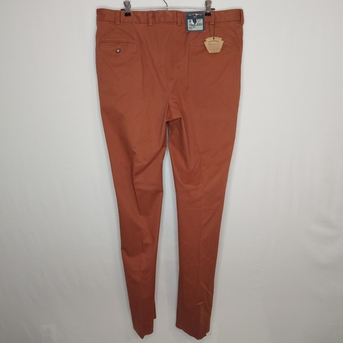 Bills Khakis Pants Men 42 M3 Unhemmed Trim Fit Rust Stretch Twill Trouser USA - Picture 6 of 20