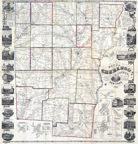1855 Map of Chenango County New York from actual surveys Norwich - Picture 1 of 4