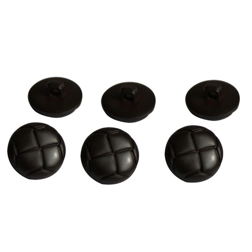 6 Stück Fußball Knöpfe schwarz Lederoptik 3 Größen wählbar 21mm/23mm/25mm - Bild 2 von 8