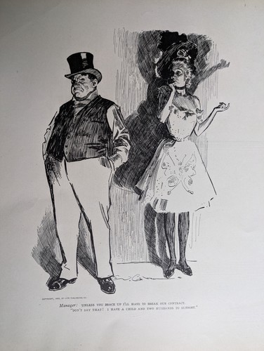 Original 1900 "Their First Quarrel" Charles Gibson 2 Sided Print Art 17" x 11" - Picture 7 of 7