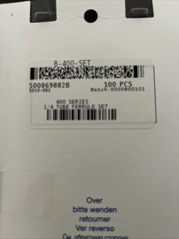 Swagelok B-400-SET Brass Ferrule Set for 1/4 in. Tube Fitting Full Pack Of 100 - Image 4 of 4