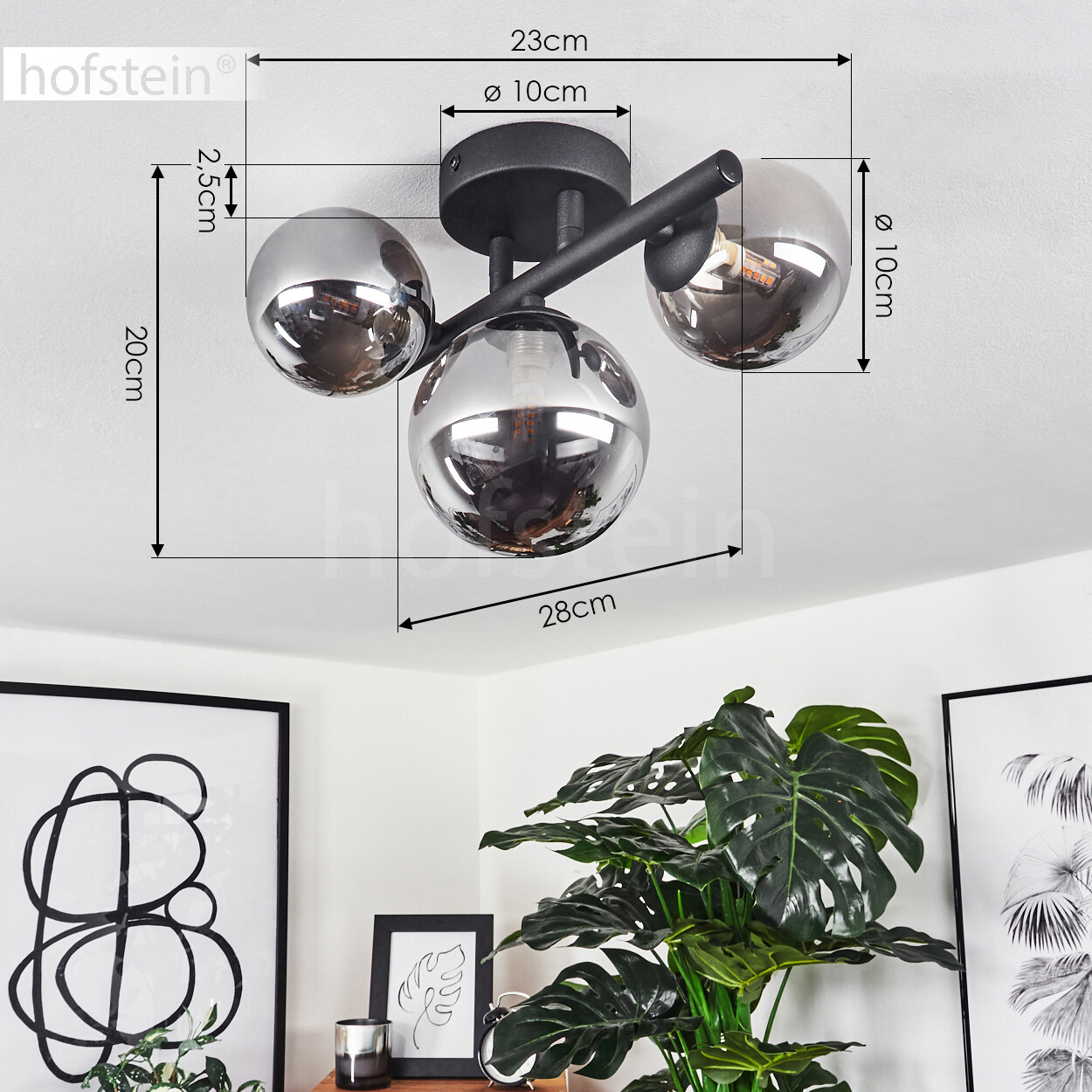 Moderne Wohn Schlaf Zimmer Beleuchtung Rauchglas Kugel Flur Leuchte Decken Lampe