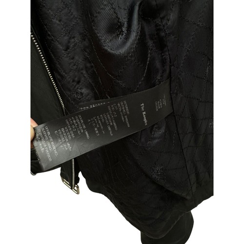 The Kooples Black Leather Biker Jacket Belted Size M - Picture 4 of 4
