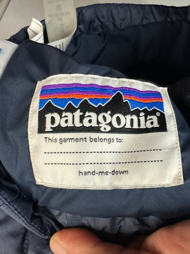Kids Patagonia Blue Puff Diamond Quilted Jacket Outdoor Play Warmth Kids L 12 - Picture 7 of 9
