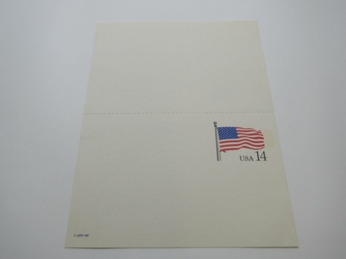 USPS Scott UY38 14c USA Flag Stars And Stripes Postal Reply Card - Picture 5 of 6