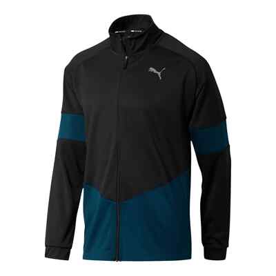Puma Men's Blaster Jacket, 518377-05, Puma Black/Gibraltar Sea, Size S, NWT
