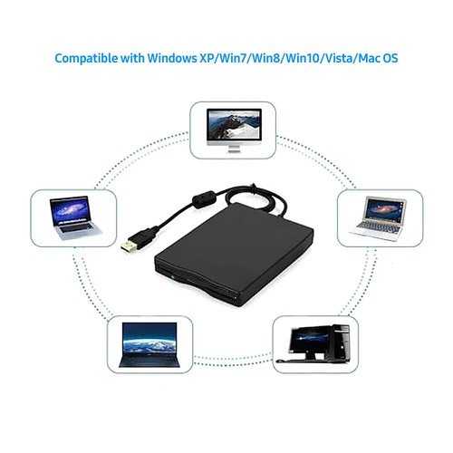 3.5'' USB-Diskettenlaufwerk Tragbares Externes Floppy Disk Drive Rauscharm R9L0 - Bild 7 von 9