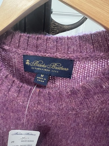 Mens Brooks Brothers Brushed Wool Sweater Pullover Size Medium Pink Purple - Bild 4 von 10