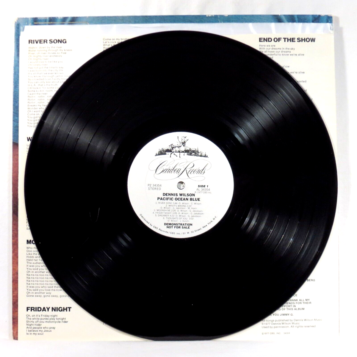 DENNIS WILSON ‎– Pacific Ocean Blue 1977 US WL Promo LP EX