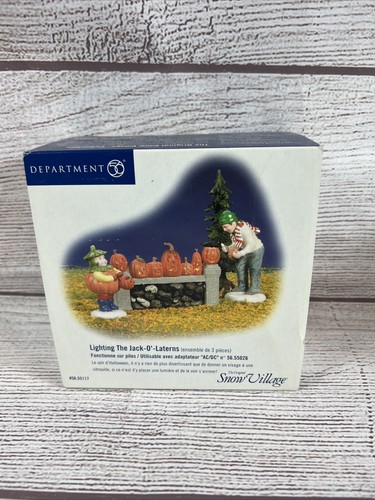 Dept 56 #55117 Village Lighting The Jack-O'-Lanterns Lights Up Works 3 Piece Set - Picture 1 of 6