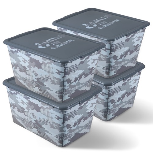 4pcs 14.5 Gallon 58 Quart Plastic Storage Bin Stackable Container Totes with Lid - Picture 25 of 31
