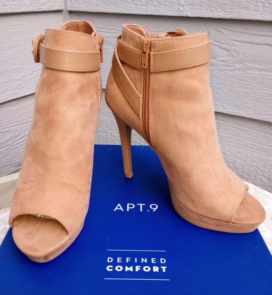 Botín al tobillo Apt9 Clerk para mujer talla 8 definido cómodo tacón alto imitación cuero Foto 2 de 4