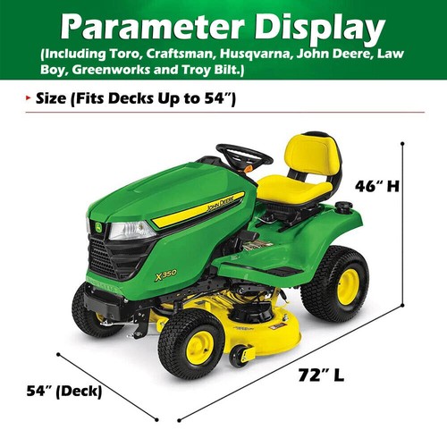Riding Lawn Tractor Mower Cover Waterproof UV Protector Heavy Duty Fits 72"x54'' - Picture 2 of 11