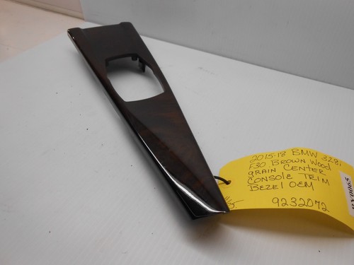 BMW 328I, F30 2015-18 marrón madera grano consola central bisel 9232072 BY0065 - Imagen 2 de 6