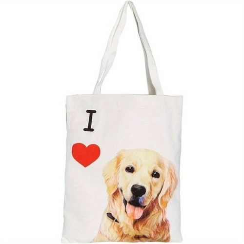Canvas Tote Bag for Women Dogs bag Reusable Grocery/Shopping/Shoulder/Beach Bag - Picture 1 of 6