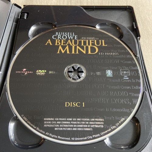 A Beautiful Mind (DVD, 2002, 2-Disc Set, Limited Edition Packaging Full Screen) - Picture 5 of 8