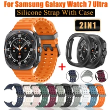 Case+Strap For Samsung Galaxy Watch Ultra 47mm Silicone Breathable Watch Band