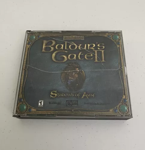 Baldur's Gate II 2 - Shadows of Amn (PC, 2000) Discs & Cracked Jewel Case