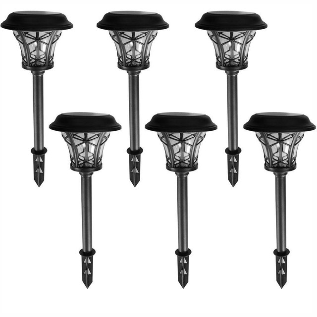 Hampton Bay Solar Black Outdoor Led Landscape Path Light W Clear Hampton Bay Solar Black Outdoor Led Landscape Path Light W Clear Glass Lens 6pk