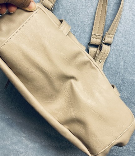 Rosetti Shoulder Bag Handbag Purse Multiple Pockets Double Handle Beige Leather - Picture 5 of 20