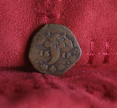 Italian States Tornese 1616 Naples Copper World Coin Italy Filippo Cornucopia - Image 1 of 2