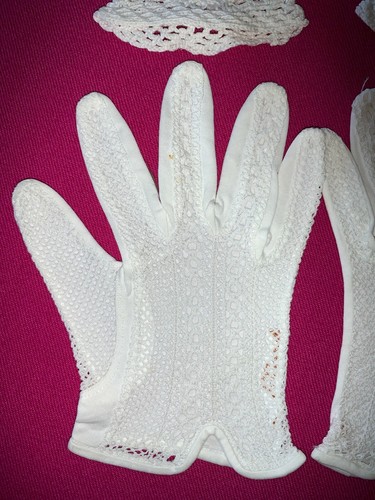 2 paires de gants d'enfant en crochet fait main, hauteur 14 et 16 cm - Foto 3 di 4