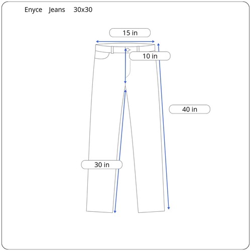 Enyce A Sean Combs Co 30x30 Cotton Blue Jeans - Picture 9 of 9