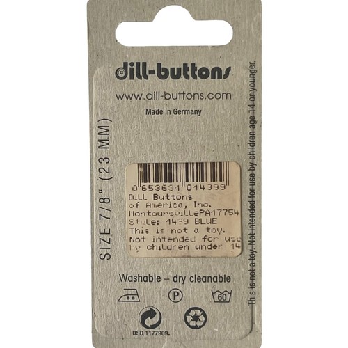 Buttons Blue Round Smoky 4-Hole 2-Pack 7/8" 23MM Vintage Dill No. 1439 Germany - 第 6/8 張圖片