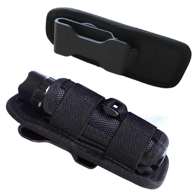 LED Flashlight Torch Nylon Holster Belt Clip Pouch for Outdoor Hiking Camping