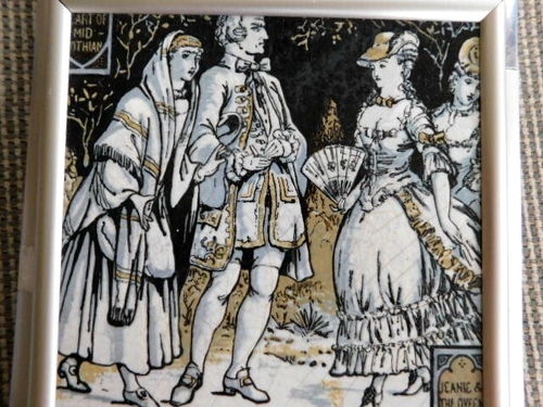 Vintage Minton Heart of Midlothian Art Pottery Tile-Signed Moyr Smith-England - Bild 2 von 6