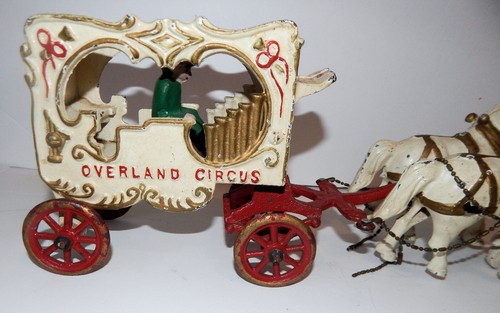 Kenton Cast Iron Overland Circus Horse Drawn Calliope. 2 Horses and one Rider - Picture 4 of 10