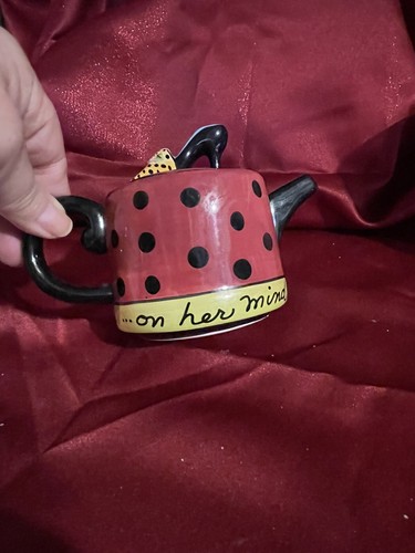 Designed By Babe Teekanne - rosa gepunktet hoher Absatz Schuh 4" hoch - Bild 3 von 11