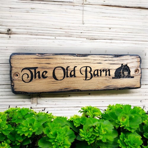 Personalized Sign | Custom Engraved Plaque, Rustic Wooden Nameplate, Farmhouse S - Picture 6 of 6